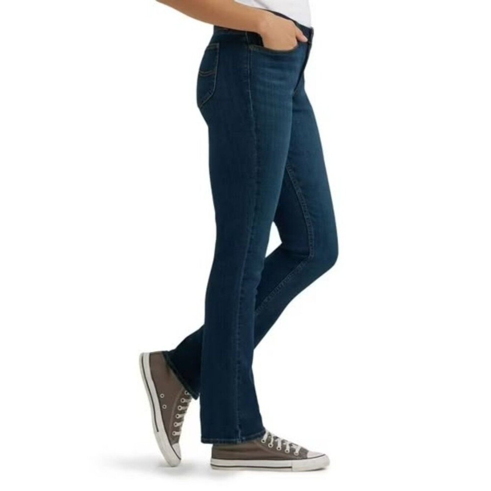 Lee Women's Midrise Straight Jeans Rapid Rise Blue Size 10 Medium Length NEW